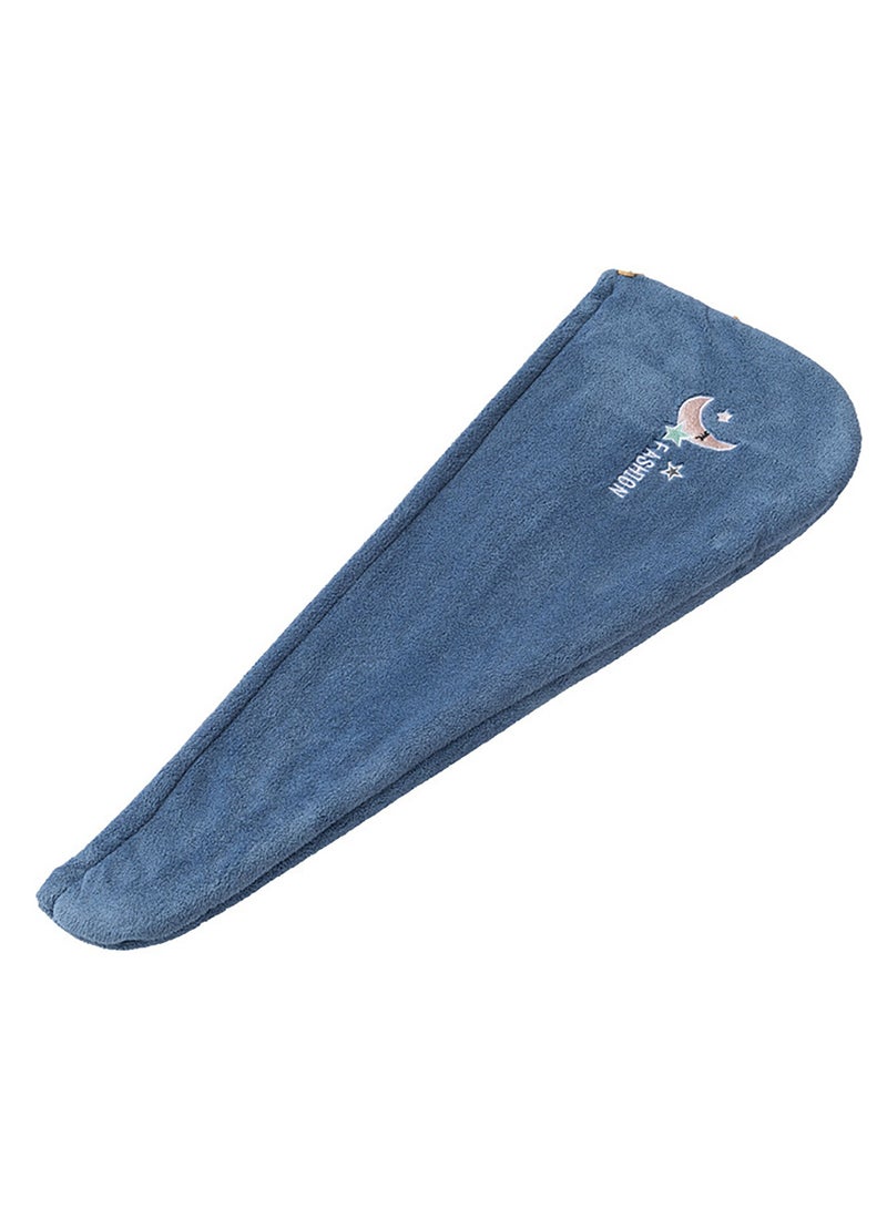 Microfibre Hair Drying Turban Wrap Towels, Pack of 3, Absorbant Soft and Quick-Dry Microfibre Towel with embroidry for Women -Colors: Blue, Pink,Plum  - Image 3