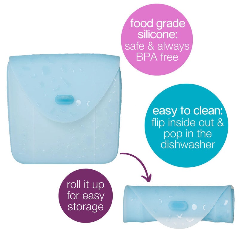 b.box Silicone Sandwich Pocket, Reusable Silicone Pouch, Fits in Lunchbox, Microwave, Freezer & Dishwasher Safe, Food Meal Prep Storage Container - Image 2