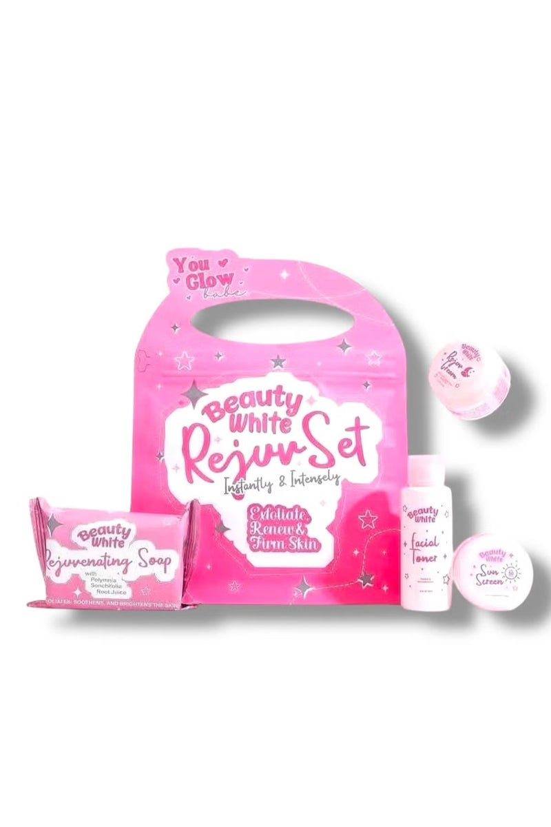 Beauty White Rejuvenating Set – Complete Skin Renewal Kit with Soap, Toner, Night Cream & Sunscreen