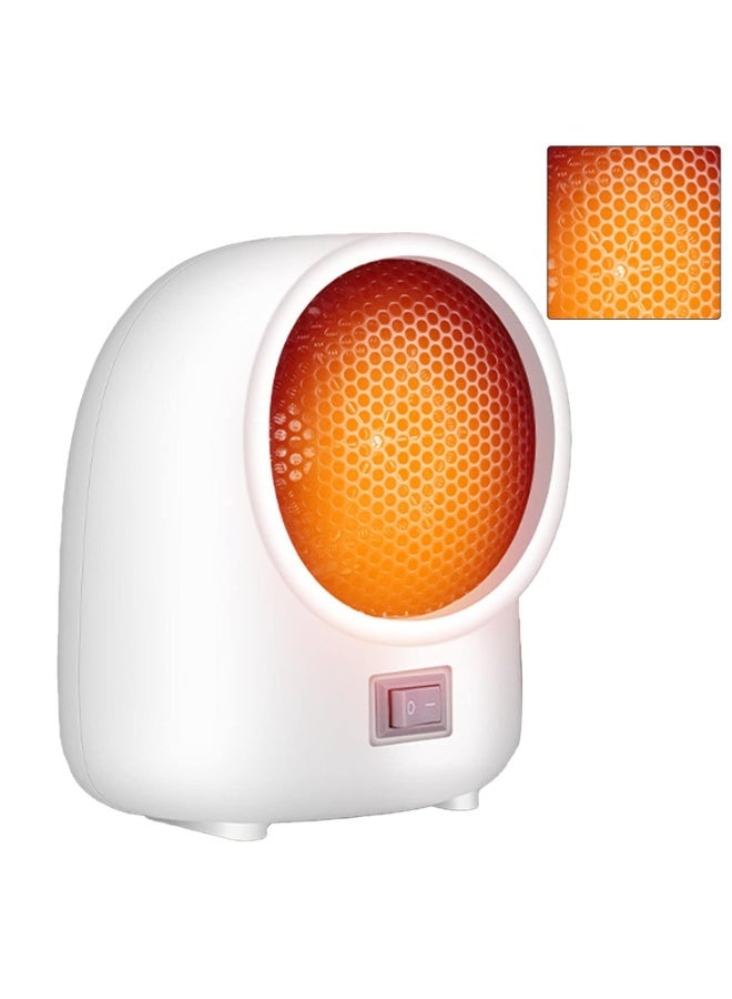 Electric Heaters for Indoor Use, Portable Space Heater for Desktop, 350/400W Electric PTC Ceramic Heaters for Bedroom Home Office, Tip-Over Protection Fast Heating Mini Electric Heating Fan (White)