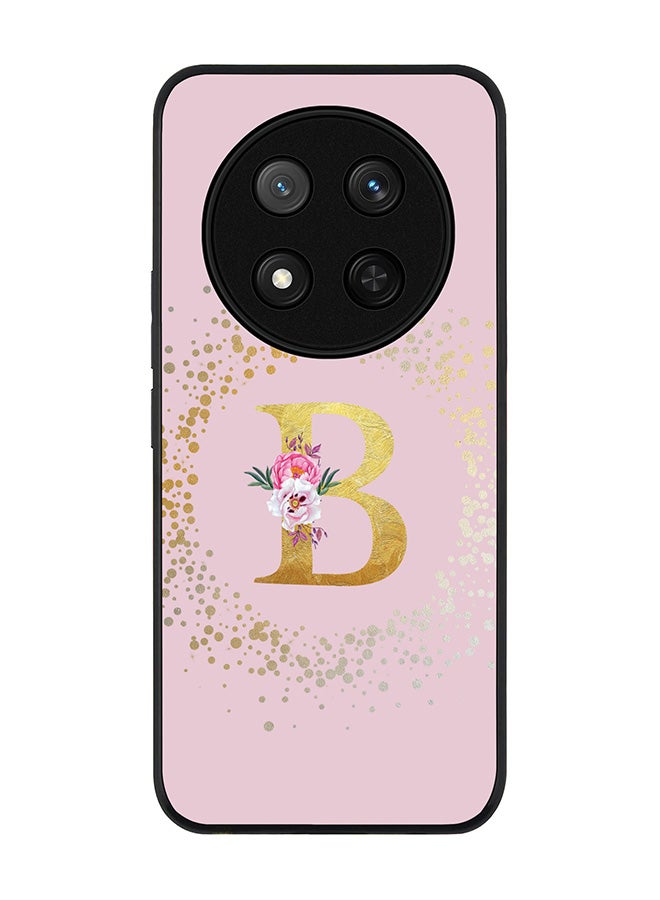 Stylizedd For Honor X9c / Honor Magic7 Lite 5G Case,Slim fit Camera Protection, Shockproof Thin Phone cover  - Custom Monogram Floral - B  (Pink ) - Image 1