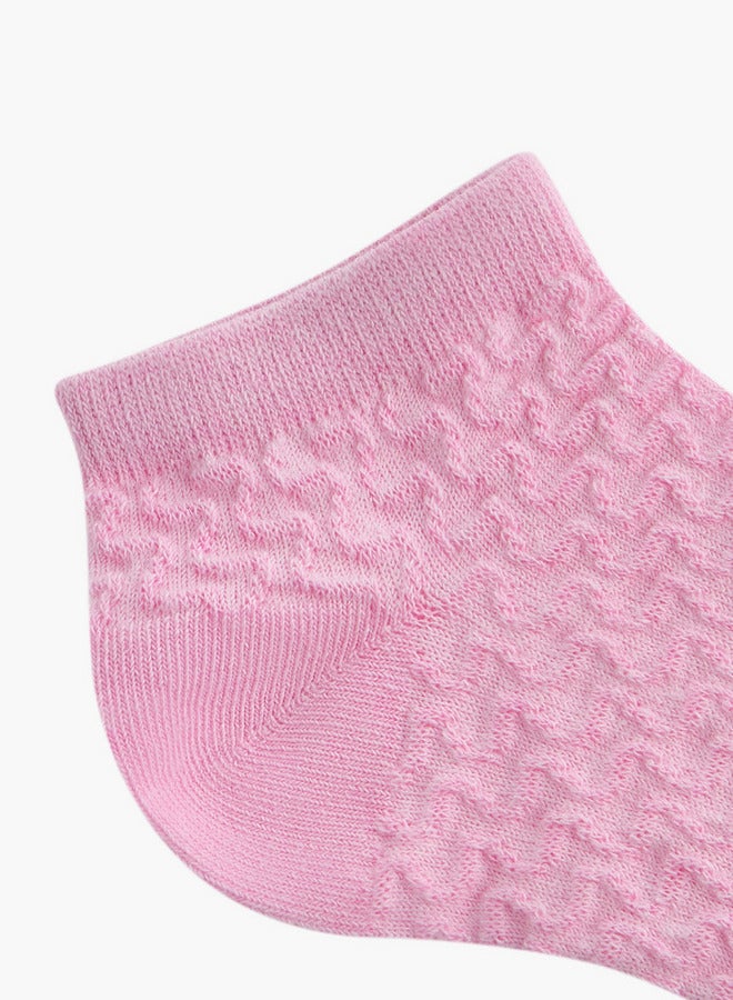Flora Bella By Shoexpress Textured Ankle Length Socks - Set of 5  - Image 5