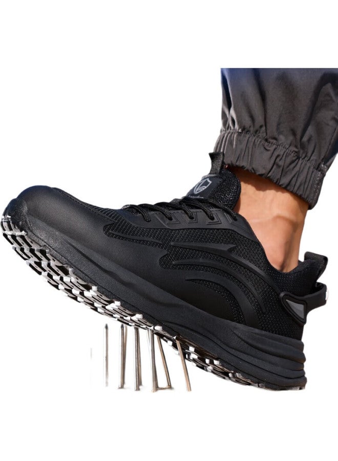 Blue Gull Shield Blue Owl Shield Safety Shoes For Men, Ultra-Light Breathable Steel Toe Cap Puncture-Resistant Safety Work Site Functional Shoes D211-1 Size 40 - Image 1