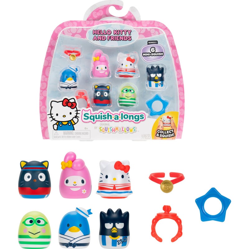 Squish-a-longs Hello Kitty and Friends Cute Sports Mini-Squish + Accessory 6-Pack - Image 1