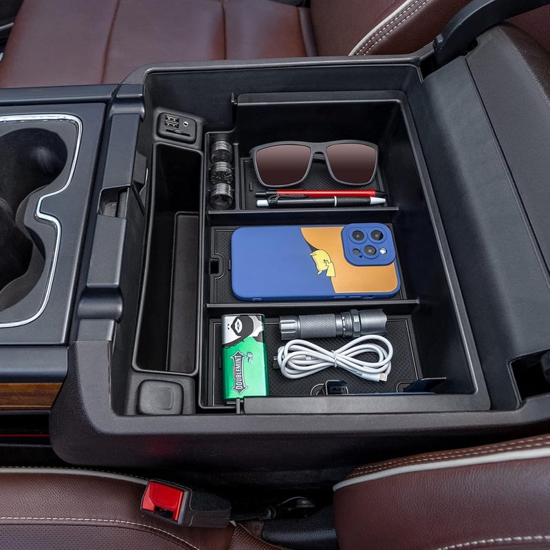 TOPINSTALL Full-Size Center Console Tray for 2014-2018 Chevy Silverado/GMC Sierra & 2015-2020 Chevy Tahoe/Suburban/GMC Yukon - Image 1