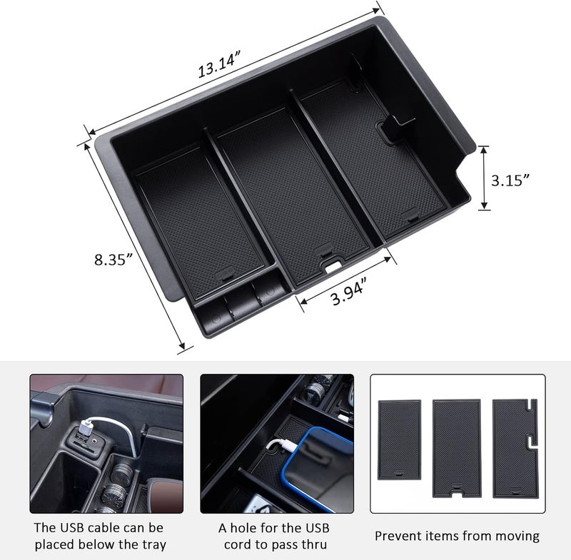 TOPINSTALL Full-Size Center Console Tray for 2014-2018 Chevy Silverado/GMC Sierra & 2015-2020 Chevy Tahoe/Suburban/GMC Yukon - Image 5