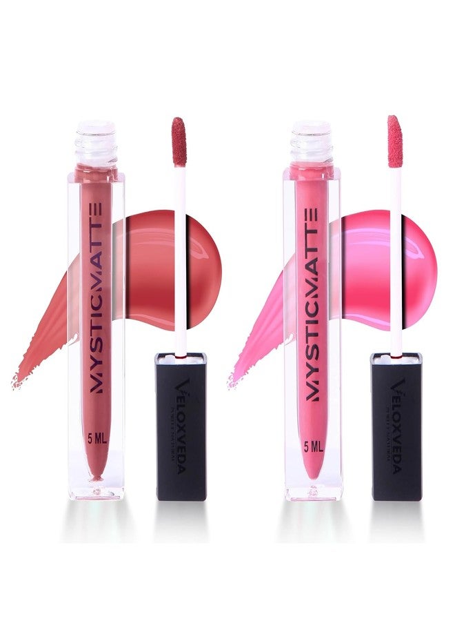 Veloxveda Everyday Essentials Duo: Mystic Matte Lipstick Set (Shades 05 & 02) - Natural Pink & Terracotta Nude Lip Colors for Office & College - Image 1