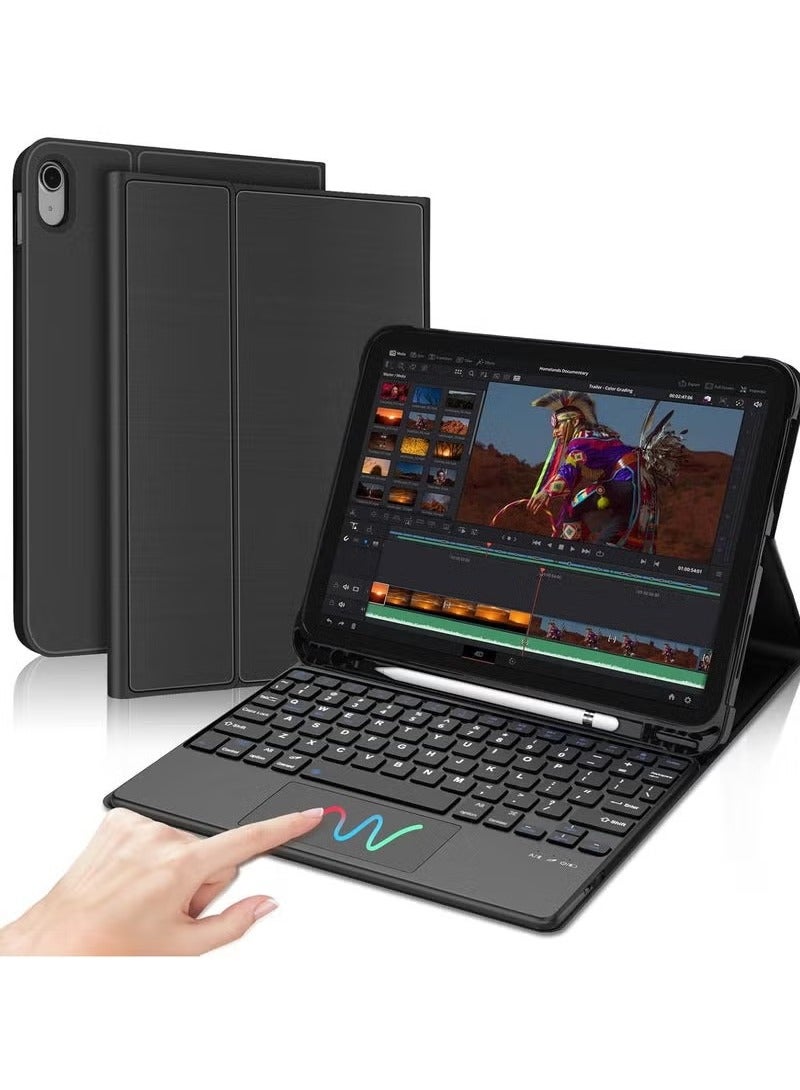 TIGER iPad Pro 13-Inch (2024, M4) Wireless Keyboard Case with Built-in Touchpad – Magnetic Detachable Bluetooth Keyboard | Multi-Gesture Trackpad | Smart Folio Stand Cover with Auto Wake/Sleep | Slim Lightweight Full Protection Case for iPad Pro 13 – Black - Image 1