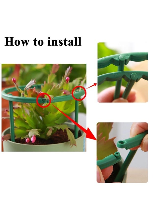 شيبشيب 12 مجموعة من دعائم النباتات القابلة للتكديس، دعم نصف دائري للنباتات، أوتاد حديقة بلاستيكية للزهور الداخلية والخارجية والعصاريات والنباتات المتسلقة - Image 3