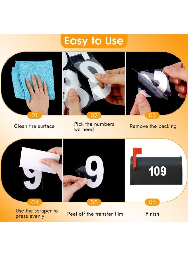20 PCS Reflective Mailbox Numbers for Outside 4 Inch Self Adhesive Waterproof Vinyl Number Stickers Suitable for Signs Door Garbage Bins House Address Easy to Apply and Durable - Image 4