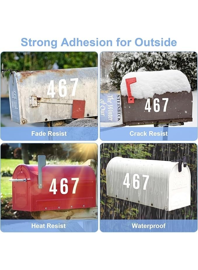 20 قطعة أرقام صندوق البريد العاكسة للخارج 4 بوصة ملصقات رقمية ذاتية اللصق مقاومة للماء مناسبة للافتات أبواب صناديق القمامة عنوان المنزل سهلة التطبيق ومتينة - Image 3