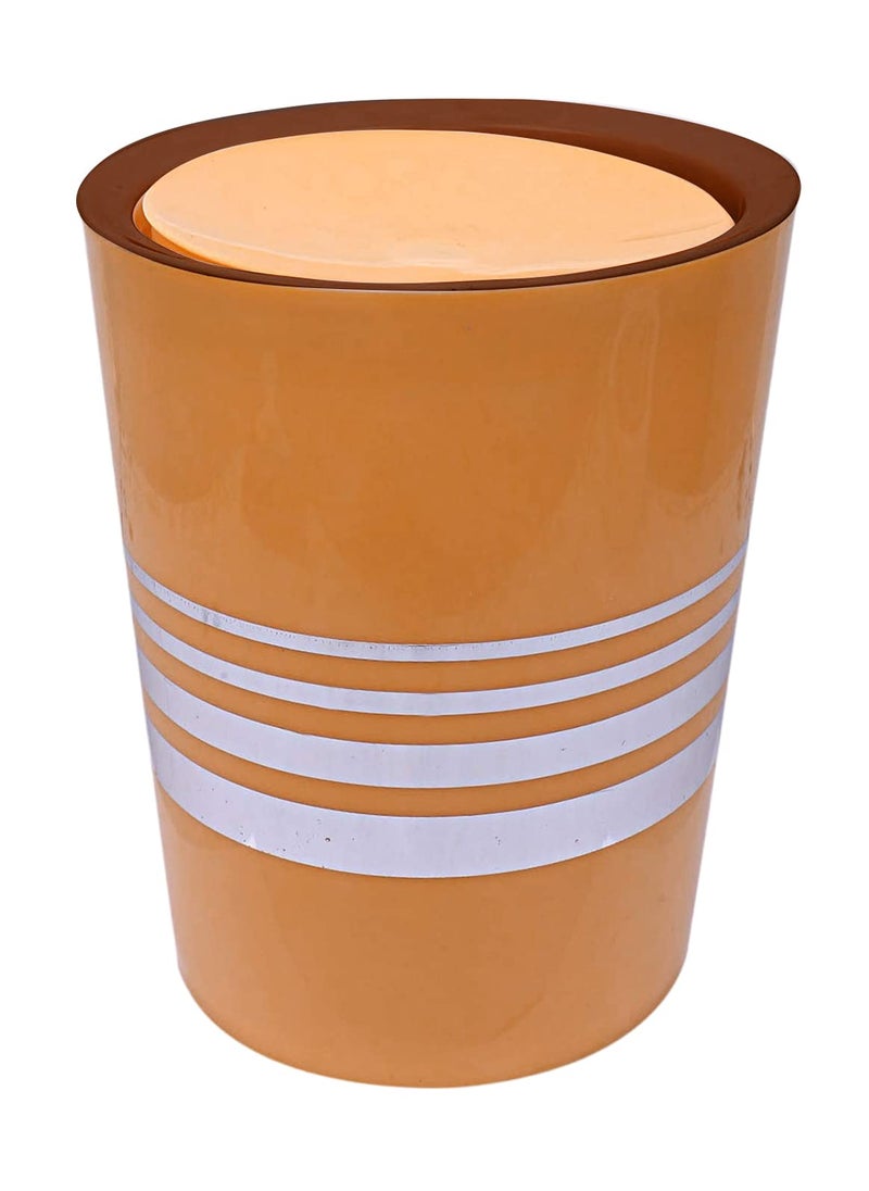 Kuber Industries Heart Home Plastic Dustbin Trashbin Wastebin For Kitchen Bathroom Office Use With Swing Lid 7 Liter Yellow47HH0798  - Image 1