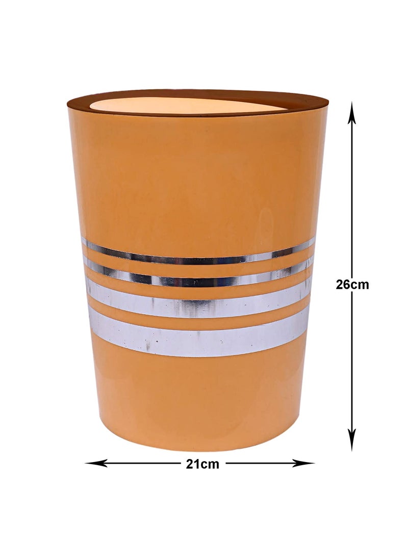 Kuber Industries Heart Home Plastic Dustbin Trashbin Wastebin For Kitchen Bathroom Office Use With Swing Lid 7 Liter Yellow47HH0798  - Image 4