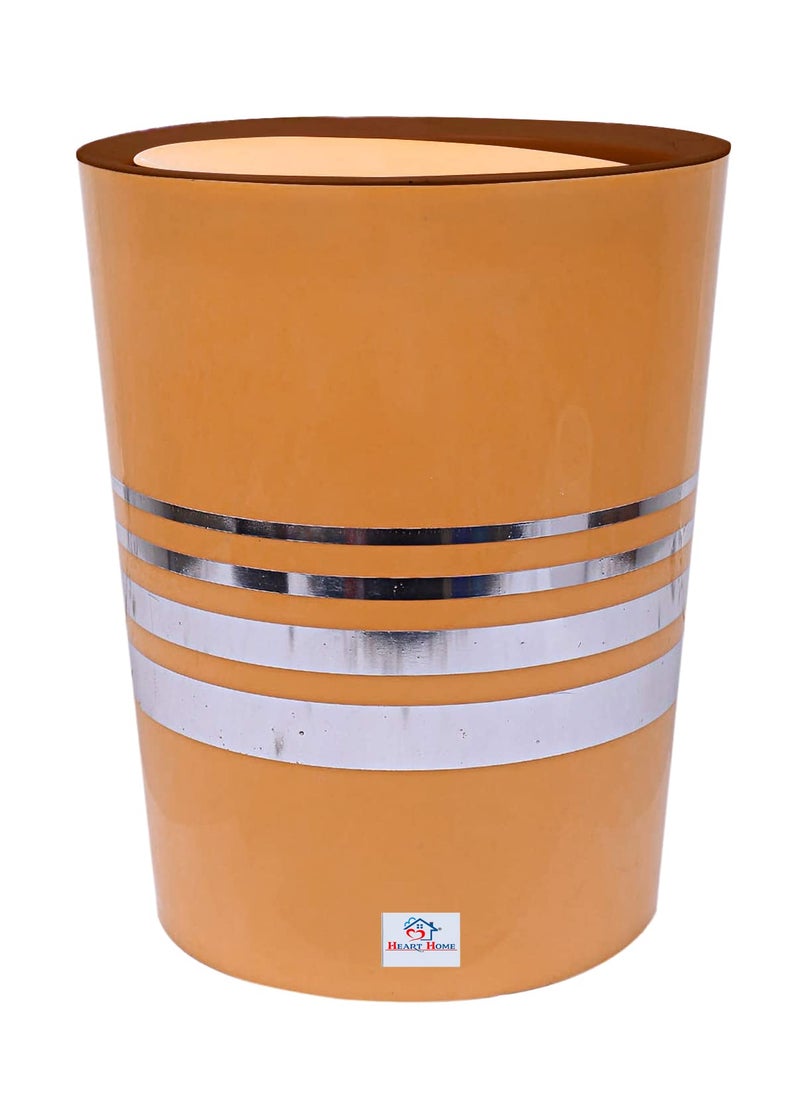 Kuber Industries Heart Home Plastic Dustbin Trashbin Wastebin For Kitchen Bathroom Office Use With Swing Lid 7 Liter Yellow47HH0798  - Image 2