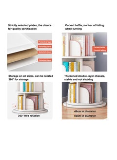 Golden 5 Tier 360° Rotating Bookcase,Stackable Shelves Bookshelf Organizer,Organizer for Books,Simple Floor-Standing Shelf Study Bedroom Bookcase,Children's Picture Book Stand  - Image 5