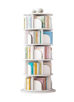 5 Tier 360° Rotating Bookcase,Stackable Shelves Bookshelf Organizer,Organizer for Books,Simple Floor-Standing Shelf Study Bedroom Bookcase,Children's Picture Book Stand