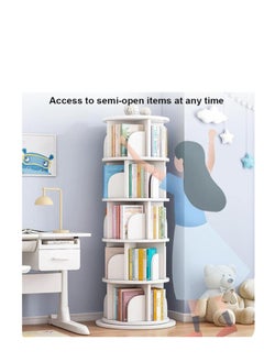Golden 5 Tier 360° Rotating Bookcase,Stackable Shelves Bookshelf Organizer,Organizer for Books,Simple Floor-Standing Shelf Study Bedroom Bookcase,Children's Picture Book Stand  - Image 3