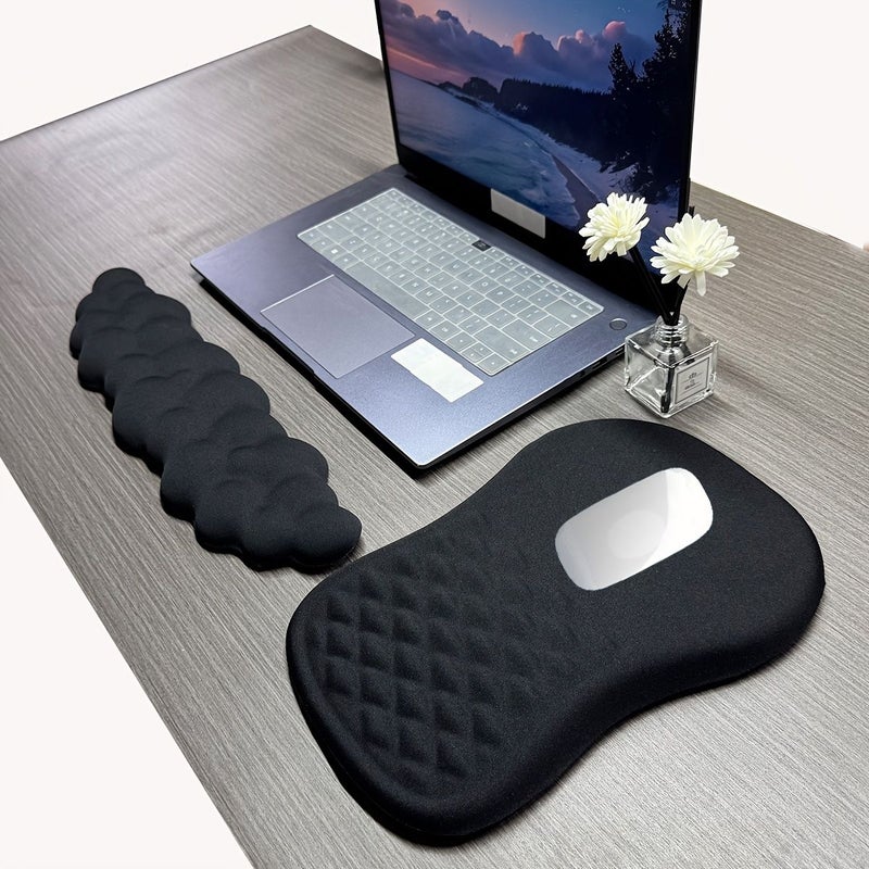 Black Cloud Shaped Wrist Pad Memory Foam Keyboard Support for Home Office - Image 3