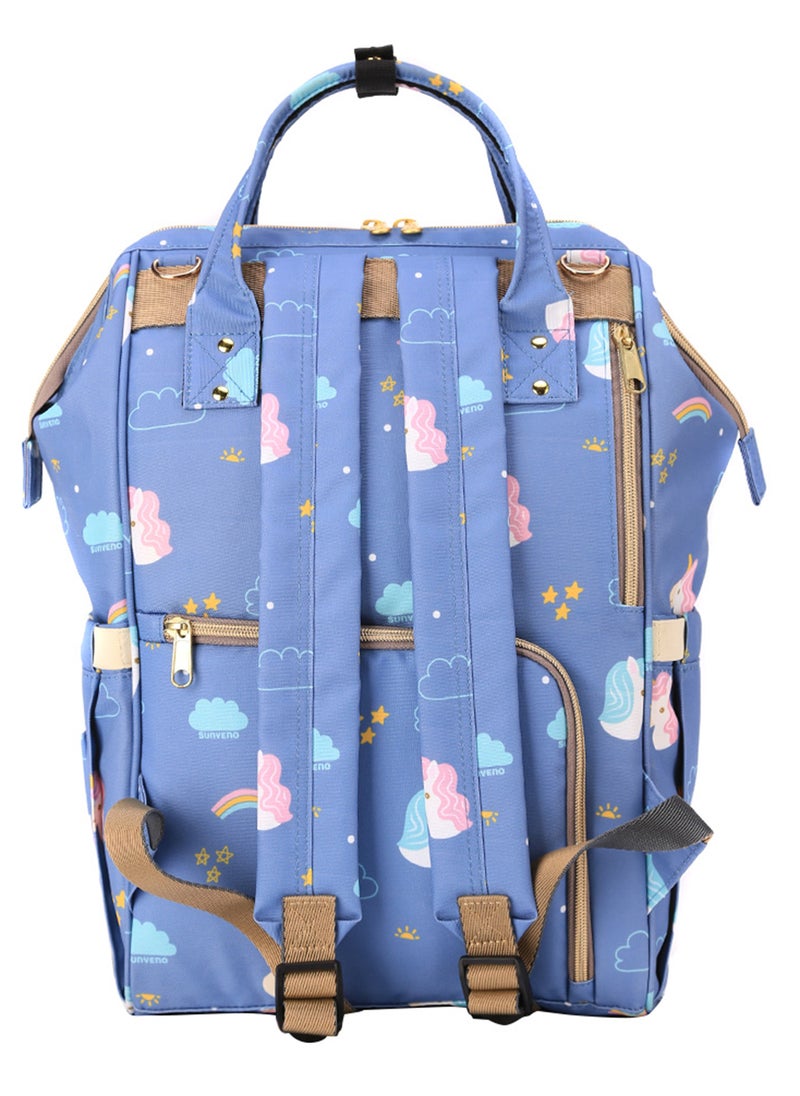 Diaper Bag With USB - Unicorn Blue