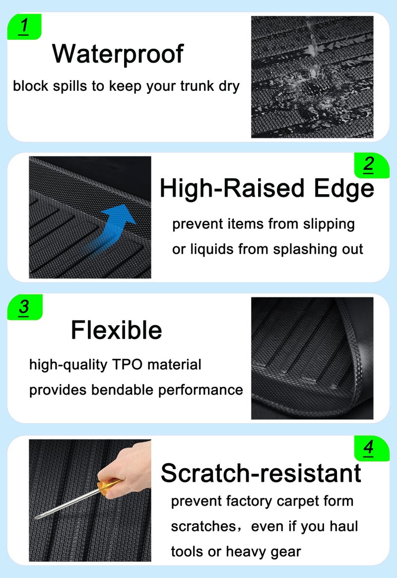 Aiqiying RAV4 Cargo Liner - Compatible with RAV4 2019-2025 Models,All-Weather Rear Trunk Tray Floor Mats Custom Fit for Toyota RAV-4,3D Tech Waterproof Durable Odorless Anti-Slip Flexible TPO Accessories - Image 4