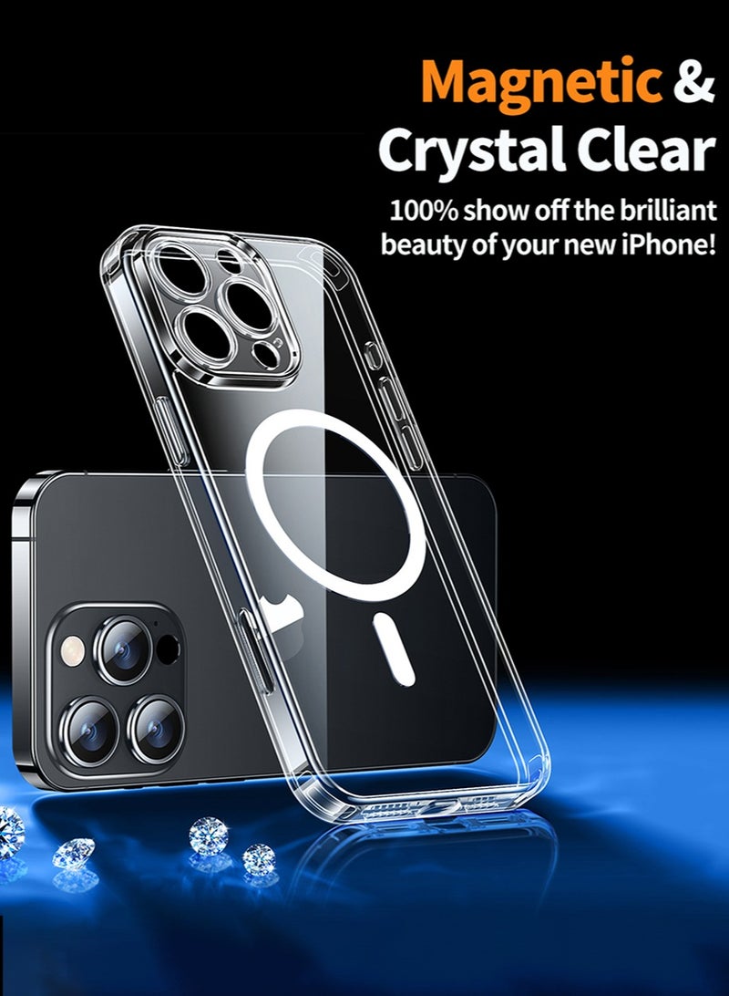 SNBFA فون 16 برو ماكس المغناطيسي آمنة شفافة [ N52 أقوى المغناطيس ] [ صدمة حماية الصف العسكري ] أصفر المضادة للخدش ، رقيقة جدا ، تنطبق على اي فون 16 برو ماكس 6.9 بوصة المغناطيسي آمنة غطاء شفاف - Image 2