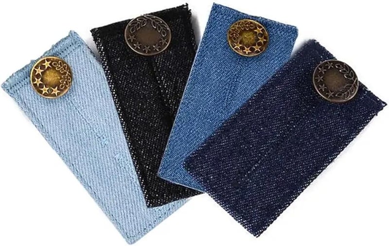 أزرار مرنة باللون الأزرق الفاتح 50 قطعة موسع خصر قابل للتعديل للنساء والرجال بدون حاجة للخياطة - Image 3