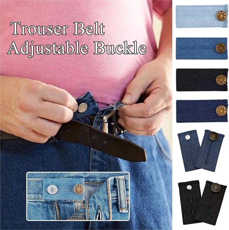 أزرار مرنة باللون الأزرق الفاتح 50 قطعة موسع خصر قابل للتعديل للنساء والرجال بدون حاجة للخياطة - Image 5