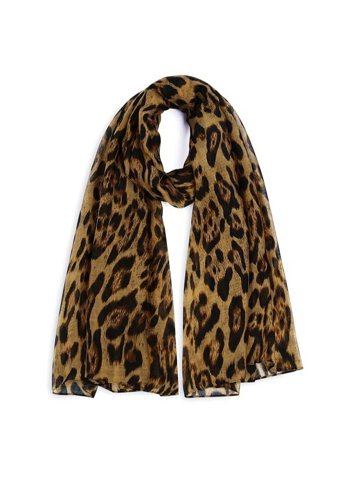ELLA Leopard Print Long Scarf - Image 1