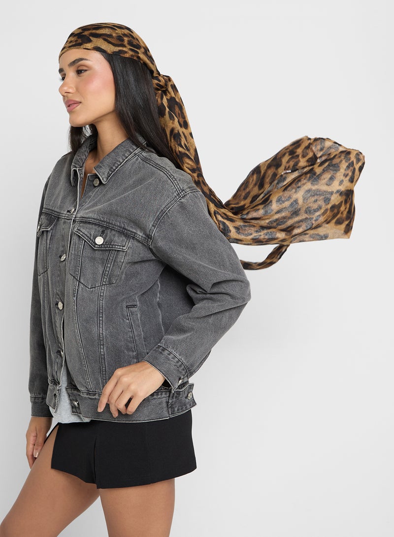 ELLA Leopard Print Long Scarf - Image 2