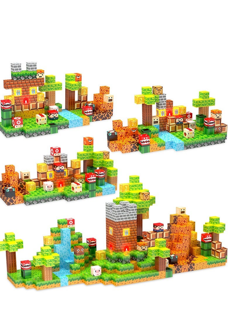 Kids Magnetic Building Blocks, 137pcs STEM Construction Cube Toys, Magnet Stacking Blocks, Montessori Sensory Toys,  Birthday Gifts for Kid Ages 3+ - Image 1