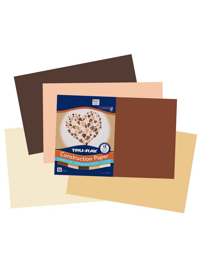 TRU-RAY Shades Of Me Construction Paper 5 Assorted Skin Tone Colors 12"X18" 50 Sheets - Image 3