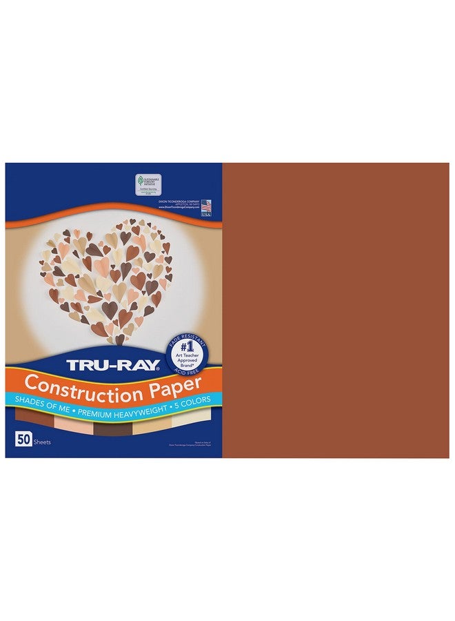 TRU-RAY Shades Of Me Construction Paper 5 Assorted Skin Tone Colors 12"X18" 50 Sheets - Image 1