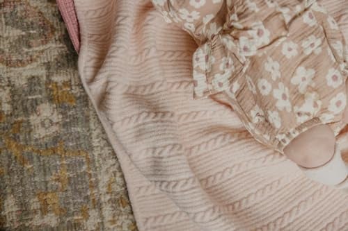 Copper Pearl Sweater Blanket SuperSoft Stretchy 36x36 Chunky Knit Blanket Perfect Knitted Baby Blanket for Newborns Neutral Baby Blanket Soft Cozy Heirloom Quality Baby Blankets Ballerina - Image 3
