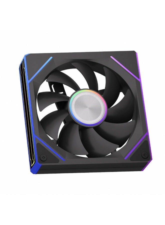 ثيرمو مراوح بي سي رينوكس RX08 مقاس 120 ملم PWM اضاءة ARGB لون أسود – قطعة واحدة - Image 5