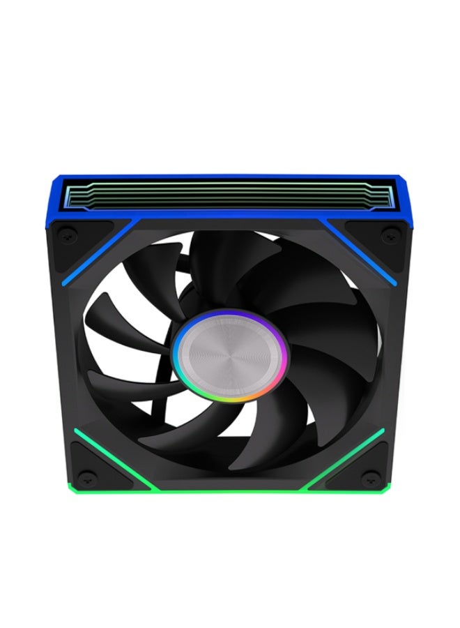 ثيرمو مراوح بي سي رينوكس RX08 مقاس 120 ملم PWM اضاءة ARGB لون أسود – قطعة واحدة - Image 4