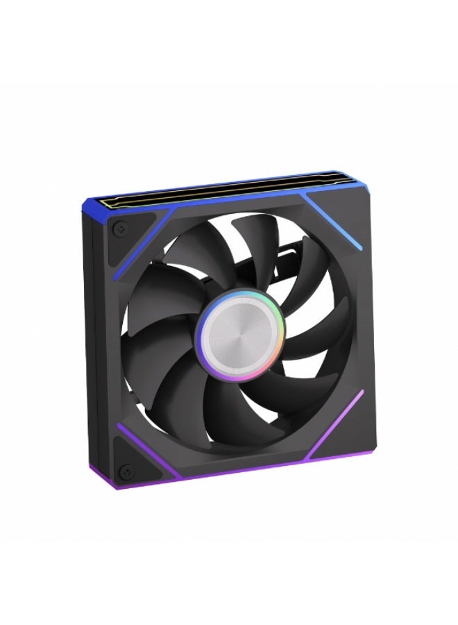 ثيرمو مراوح بي سي رينوكس RX08 مقاس 120 ملم PWM اضاءة ARGB لون أسود – قطعة واحدة - Image 2