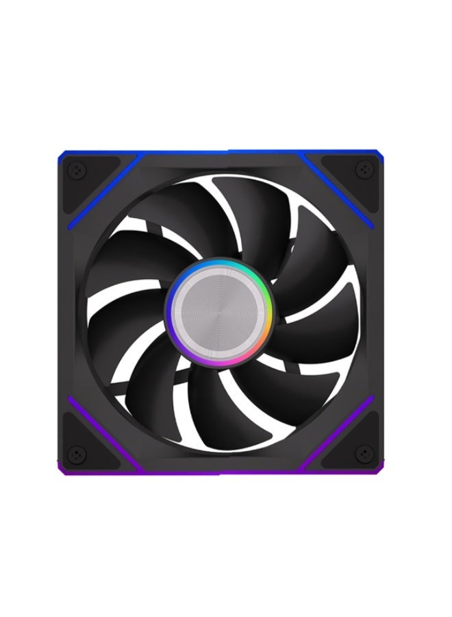 ثيرمو مراوح بي سي رينوكس RX08 مقاس 120 ملم PWM اضاءة ARGB لون أسود – قطعة واحدة - Image 3