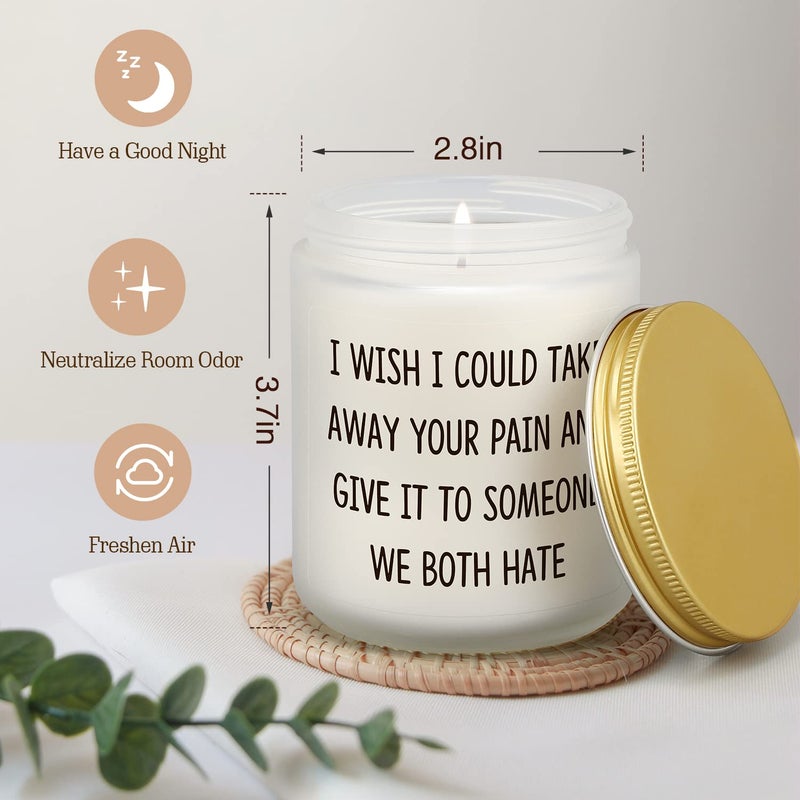 PARDIEUR Get Well Soon Gifts for Women Men, Funny Present for Her Him After Surgery, Feel Better Gift for Mom Sick Friends, Grieving, Divorce, Sorry for Your Loss, Take Your Pain Candle - Image 3