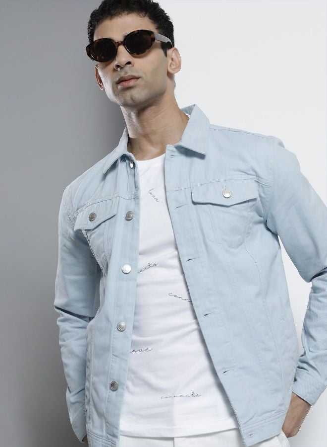 The Indian Garage Co Men Slim Fit Solid Round Neck Long Sleeves Jacket - Image 1