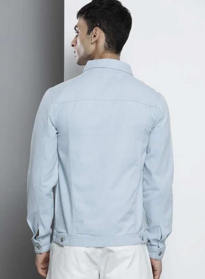 ذا انديان كراج كو The Indian Garage Co Men Slim Fit Solid Round Neck Long Sleeves Jacket