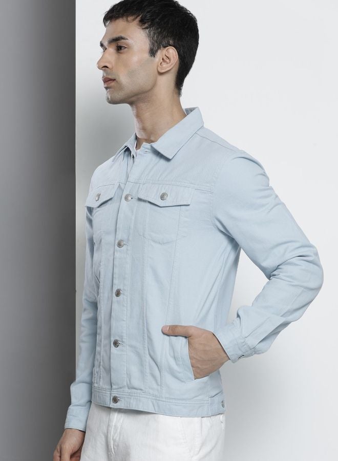The Indian Garage Co Men Slim Fit Solid Round Neck Long Sleeves Jacket - Image 3