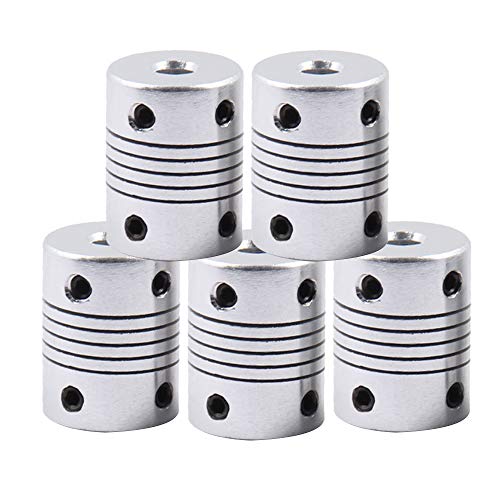 Saipor Saiper Flexible Couplings 5mm to 6mm (5pcs) Aluminum Alloy Joint Connector Compatible with NEMA 17 Stepper Motors, RepRap 3D Printer or CNC Machine, 3D Printer Accessories - Image 3
