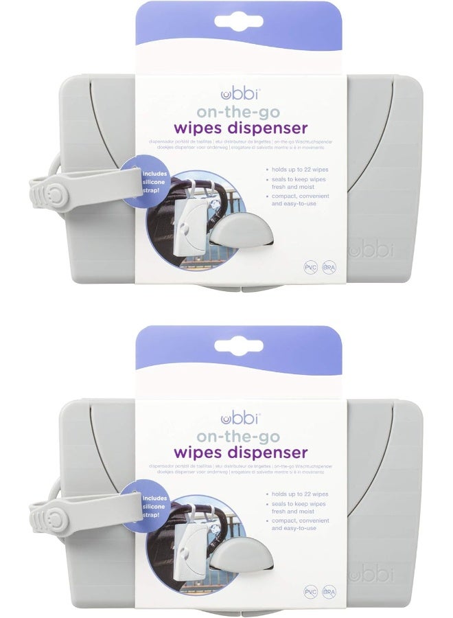 Ubbi On The Go Gray Wipe Holder Baby Gifts, Set of 2 - Image 1