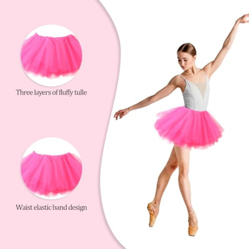 Tutu for Adult Elastic Tutus Skirts for Women, 5 Layered Classic Tutus Tulle Tutu Skirts for Women - Image 4
