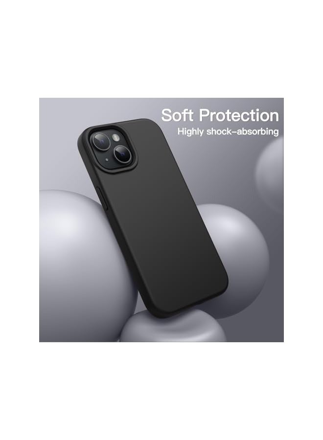 Jetech Silicone Case for iPhone 13 6.1-Inch, Silky-Soft Touch Full-Body Protective Phone Case, Shockproof Cover with Microfiber Lining (Black) - Image 4