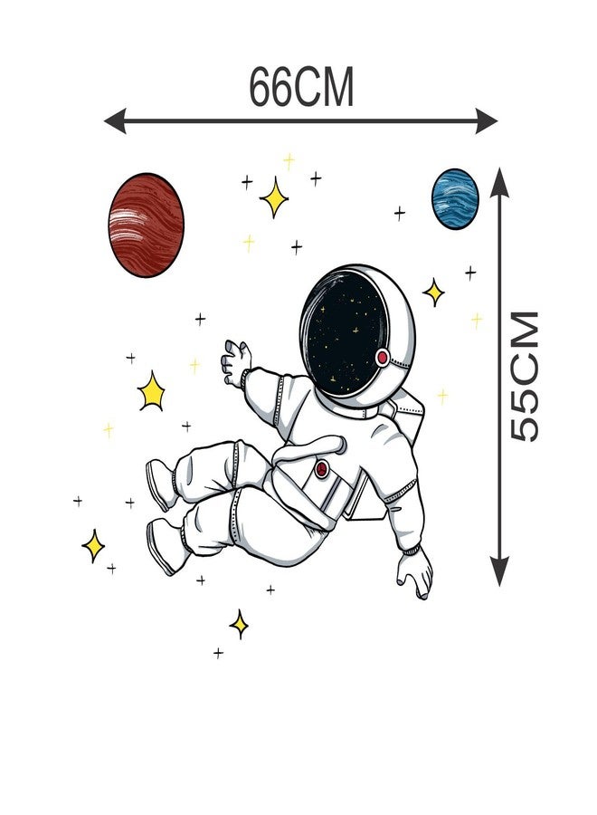 Sticker Yard Astronaut in Space Wall Decor for Kids Room, Hall, Kitchen, Living Room, Bedroom - Vinyl Multicolor (Standard Size 66X55Cm) - Image 4