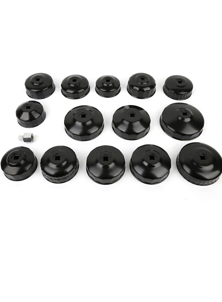 Oil filter Wrench 14 Piece Black | Sturdy Steel Oil Filter Socket, Oil Filter Socket, Low Profile Oil Filter Socket Set For Easy Access, Oil Filter Wrench Cap Set w/Case - Image 4