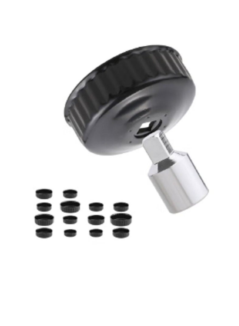 Oil filter Wrench 14 Piece Black | Sturdy Steel Oil Filter Socket, Oil Filter Socket, Low Profile Oil Filter Socket Set For Easy Access, Oil Filter Wrench Cap Set w/Case - Image 3