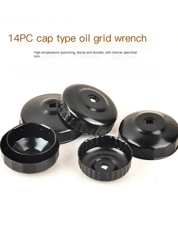 Oil filter Wrench 14 Piece Black | Sturdy Steel Oil Filter Socket, Oil Filter Socket, Low Profile Oil Filter Socket Set For Easy Access, Oil Filter Wrench Cap Set w/Case - Image 5