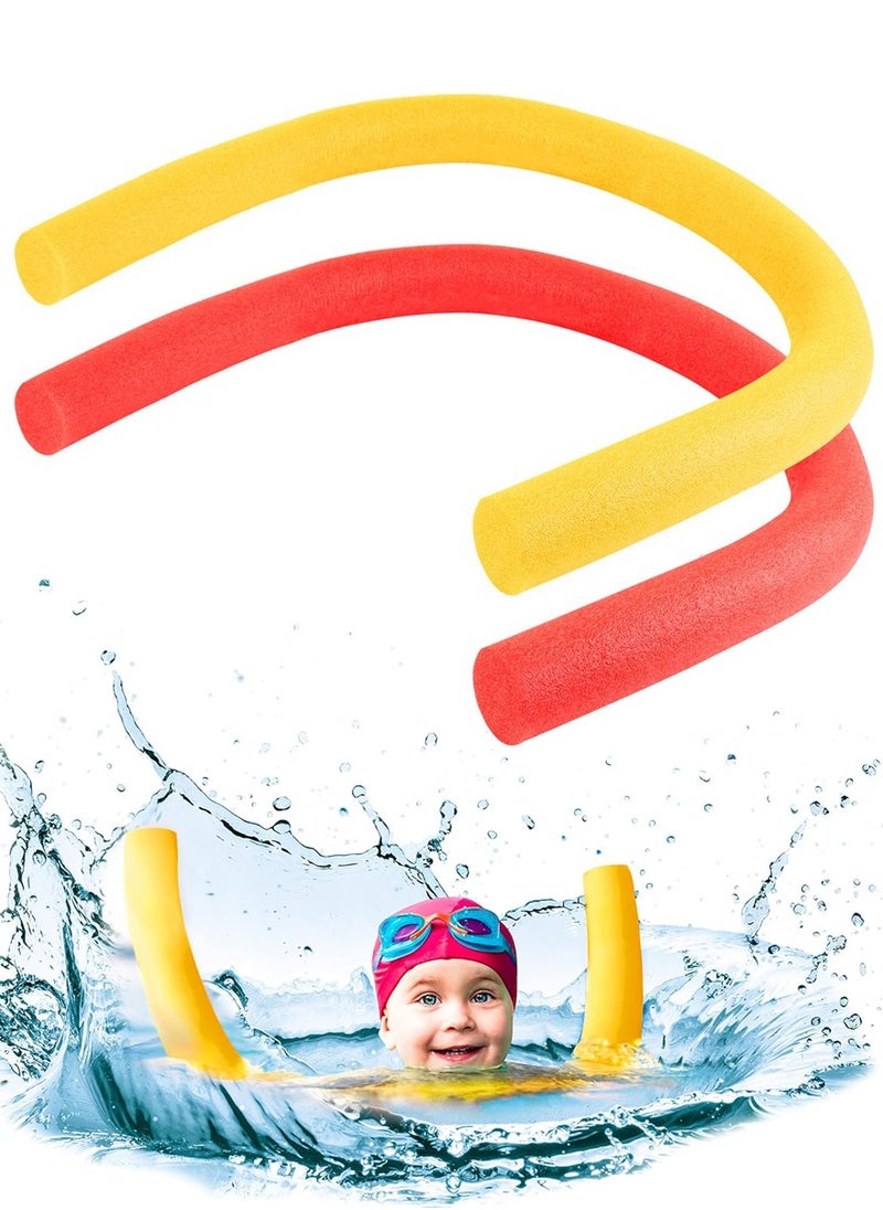 QUTOOB Best Swimming Floats for Kids - Swimming Floating Foam Stick, 150cm, Bendable and Flexibile- Pack of 2 Swimming Noodles of Red and Yellow Color  - Image 1